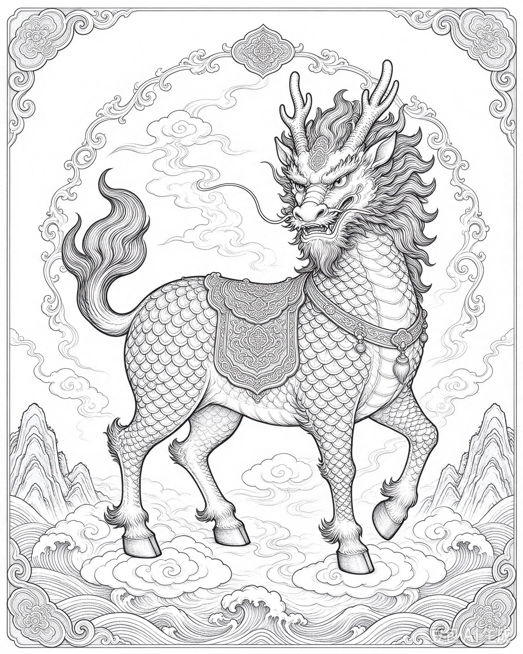 Free printable Jade Rabbit coloring page line art